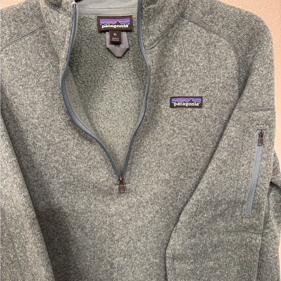 Patagonia Heathered Teal Fleece 1/4 zip - Picture 2 of 6